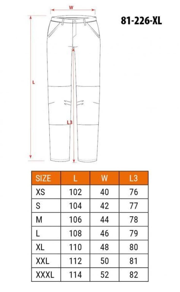 Spodnie robocze PREMIUM 62 bawełna 35 poliester 3 elastan XL 81-226-XL
